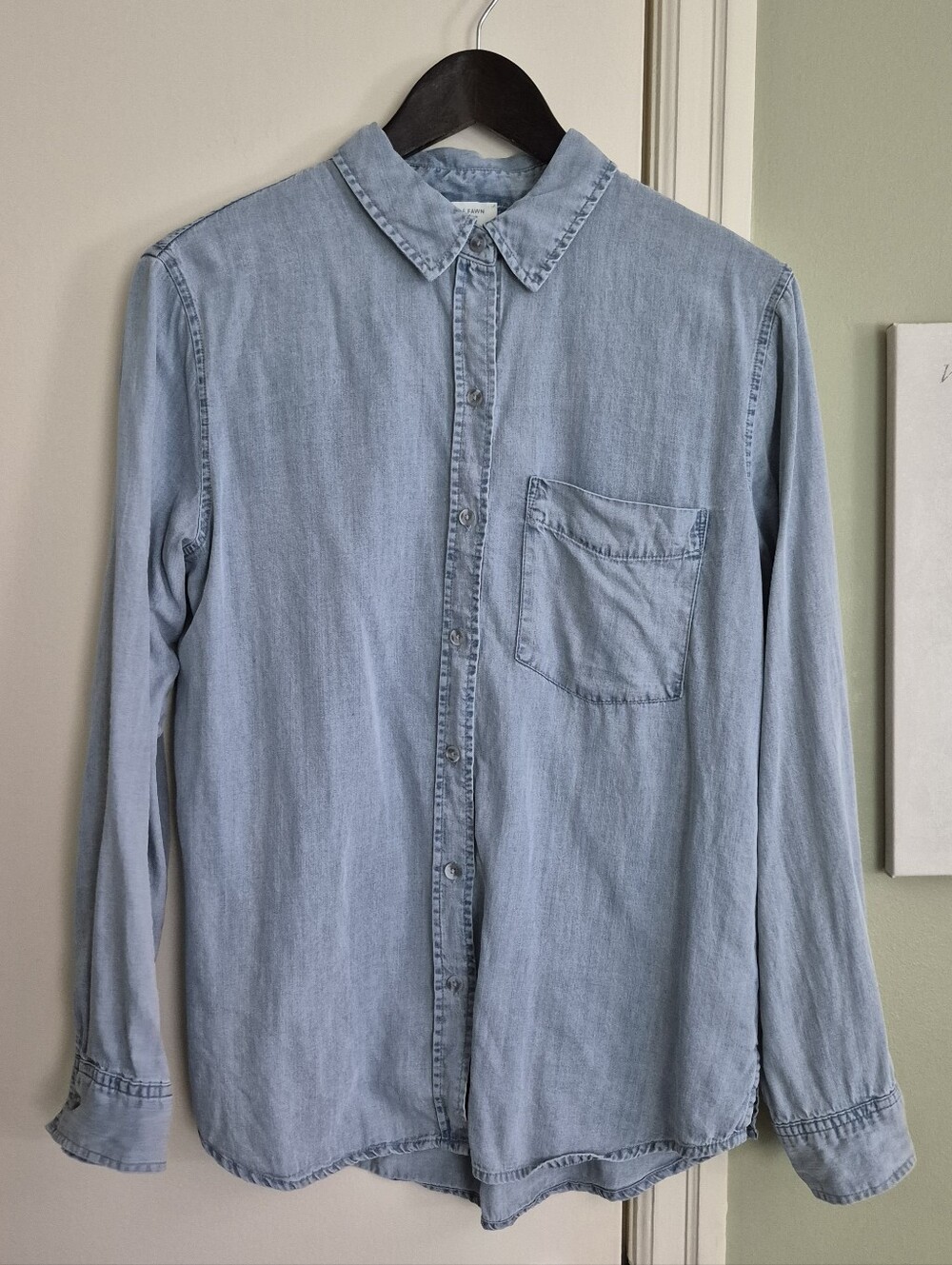 Gentle Fawn Ultra-soft Drapey Tencel Chambray Blouse, S, LIKE NEW